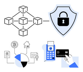 blockchain network secure transaction vector image