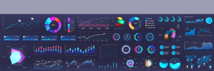 Dashboard Charts & Analytics vector image