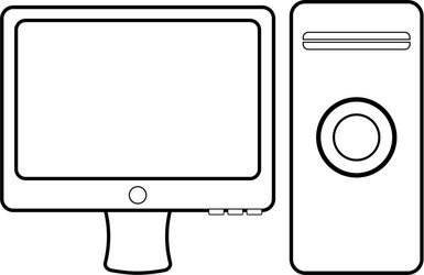 desktop computer icon image vector image