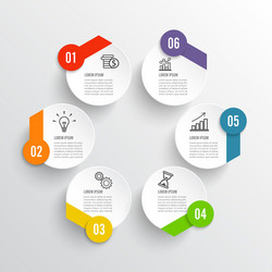 infographics 6 options template vector