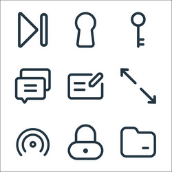 interface line icons linear set quality vector image
