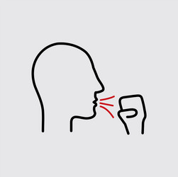 Man coughing sneezing pneumonia icon vector