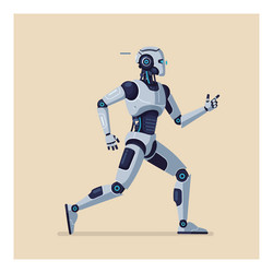 robotic humanoid figure in a dynamic pose vector image