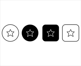 set of star icons simple buttons collection vector image