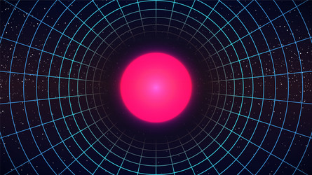synthwave abstract background wireframe cylinder vector image