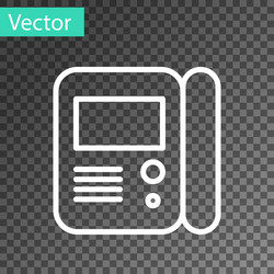 white line house intercom system icon isolated vector image
