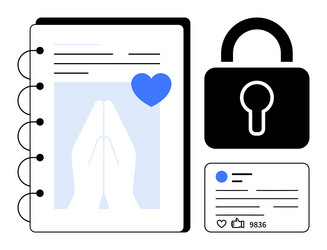 digital security and privacy concept with notebook vector image