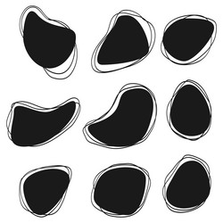 doodle blob shapes set random blotch inkblot vector image