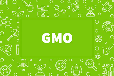 Genetics blue outline horizontal frame Royalty Free Vector