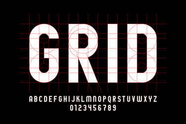 Grid Font: Alphabet and Line Guide vector image