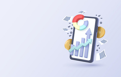 mobile financial service smartphone graph vector image