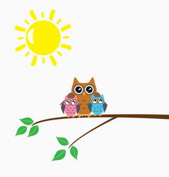 Owls sailors on the boat Royalty Free Vector Image