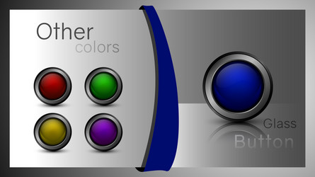 set glass buttons for web design vector image