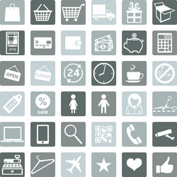 Set shopping icons vector