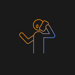 Talk via phone gradient icon for dark theme vector