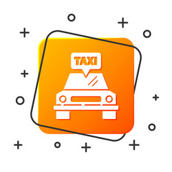 white taxi car icon isolated on background vector