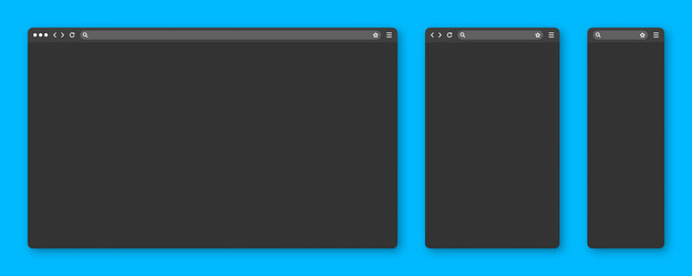 blank web browser window with toolbar and search vector image