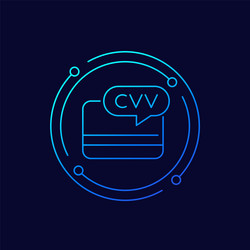 Card cvv code icon linear design vector