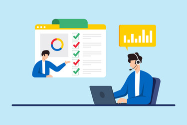 flat of consultant communicating tasks vector image