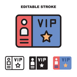 icon set member card vip with 4 different styles vector image