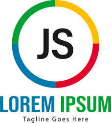 initial js logo template with modern frame vector image