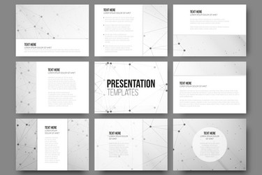 Set of 9 templates for presentation slides vector