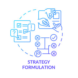 Strategy formulation blue gradient concept icon vector