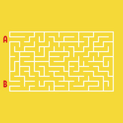 Abstract rectangular maze game for kids puzzle vector