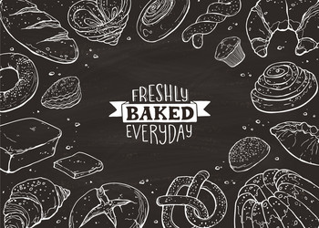 fresh bread poster Vector Image