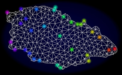 polygonal wire frame mesh map gozo island vector image