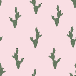 seamless pattern with cacti wild west surface vector image