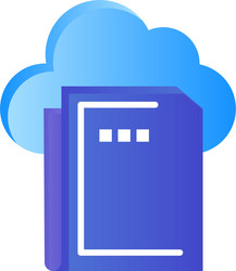 cloud file data computing flat color icon vector image