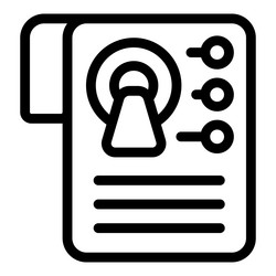 document with analytics chart and settings buttons vector image