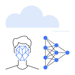 facial recognition and neural network concept vector image
