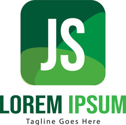 initial js logo template with modern frame vector image