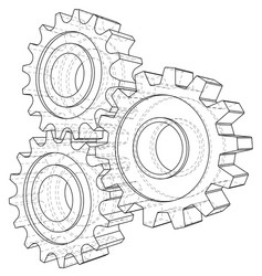 Intricate 3D Gear System Rendering vector image