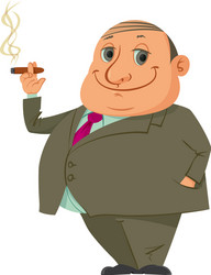 Man smoking cigar vector