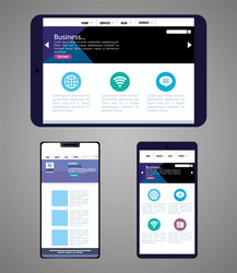mockup responsive web concept website development vector image