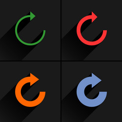 color arrow reload refresh rotation reset icon vector image