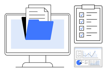 digital document management with files checklist vector image
