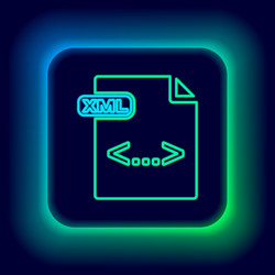 glowing neon line xml file document download vector image