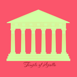 greece temple of apollo outline flat icon vector