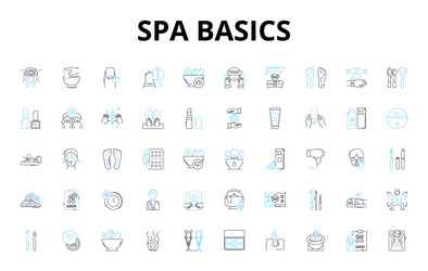 spa basics linear icons set relaxation pampering vector image