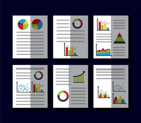 Statistics data business report template style vector