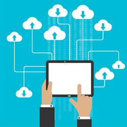 cloud storage service and computing concept vector image