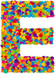 Colorful paint splashes font letter j Royalty Free Vector