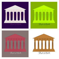 greece temple of apollo outline flat icon vector