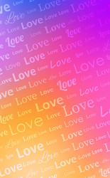 love diagonal text pattern gradient background vector image
