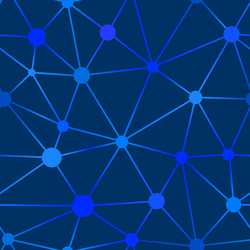 Seamless blue net with dots and lines irregular vector