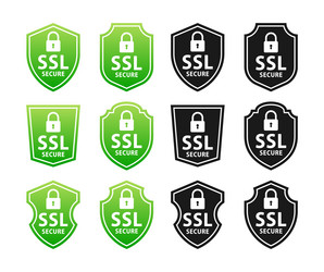 secure connection ssl shield protected https vector image